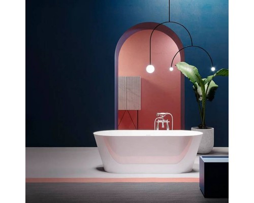Gruppo Treesse Inka Ванна 180x80x60 см, овальная, отдельностоящая, акриловая, со щелевым переливом, цвет: белый матовый. V388BO