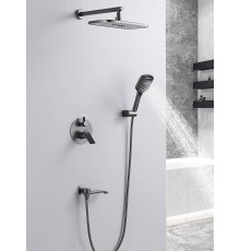 Душевая система встраиваемая Shevanik S4135T, оружейная сталь