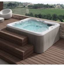 Jacuzzi Lodge L Минибассейн 223x211см, отдельностоящий, c г/м Hydro+Blower, утеплитель Eco Shield, панель Sillwer wood, цвет акрила: Platinum. LODL1033311