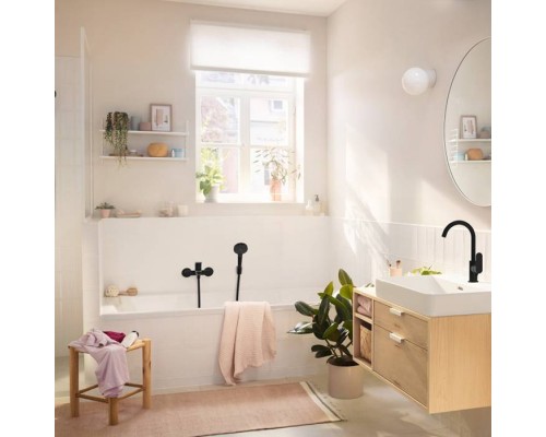 Hansgrohe Rebris S Смеситель для ванны, настенный, цвет: черный матовый. 72440670 Hansgrohe Rebris S Смеситель для ванны, настенный, цвет: черный матовый. 72440670