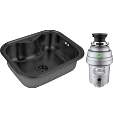 Комплект Мойка кухонная Zorg Inox PVD SZR 5848 GRAFIT графит + Измельчитель Inox D ZR-38 D