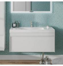Тумба с раковиной Kerama Marazzi Modula 100 подвесная, белая глянцевая, с раковиной Cubo 100