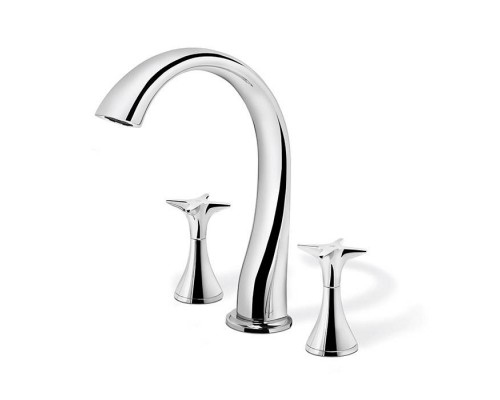 Stella 130 Смеситель для раковины на 3 отверстия 3225, с донным клапаном, цвет: хром. CT 00015 CR00