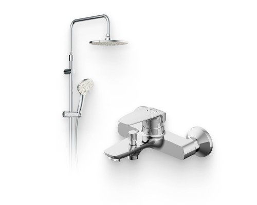 Душевой комплект Смеситель AM.PM Tender F45A10000 + Стойка Gem F0790000