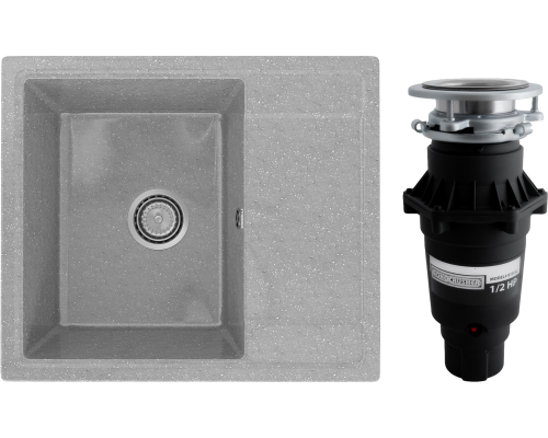 Комплект Мойка Practik PR-M 575-003 светло-серая + Измельчитель Bone Crusher BC 810-SL Slim Line