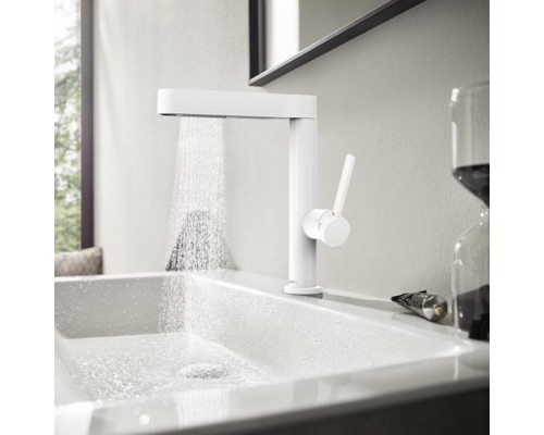 Hansgrohe Finoris Смеситель для раковины, 1 отв., с вытяжным душем 2jet, с донным клапаном Push-Open, цвет: белый матовый. 76063700 Hansgrohe Finoris Смеситель для раковины, 1 отв., с вытяжным душем 2jet, с донным клапаном Push-Open, цвет: белый матовый. 76063700