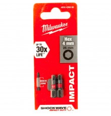 Бита Milwaukee SHOCKWAVE HEX 4х25 (2шт.)(895)
