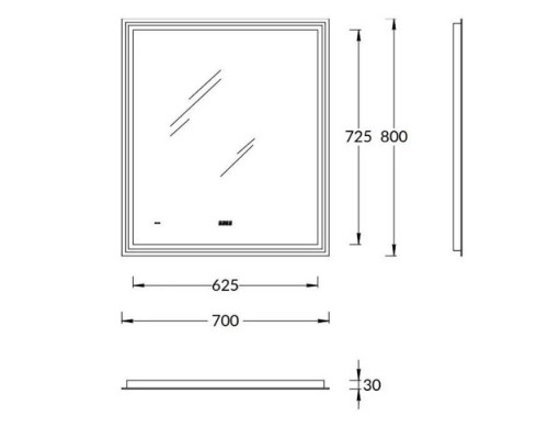 Kerama Marazzi Tecno Зеркало 70х80см., c LED подсветкой, с функцией антизапотевание. TE.mi.70 Kerama Marazzi Tecno Зеркало 70х80см., c LED подсветкой, с функцией антизапотевание. TE.mi.70