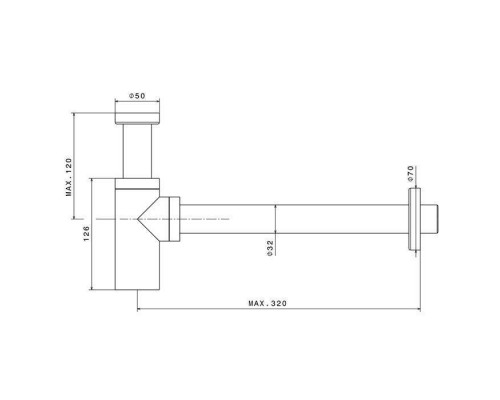 Newform X-STEEL 316 Сифон для раковины под донный клапан, L=300 мм цвет: INOX. 244X.50.050 Newform X-STEEL 316 Сифон для раковины под донный клапан, L=300 мм цвет: INOX. 244X.50.050