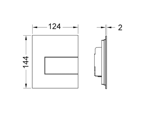 TECEsquare Urinal Панель смыва для писсуара металлическая, цвет: хром глянцевый. 9242811 TECEsquare Urinal Панель смыва для писсуара металлическая, цвет: хром глянцевый. 9242811