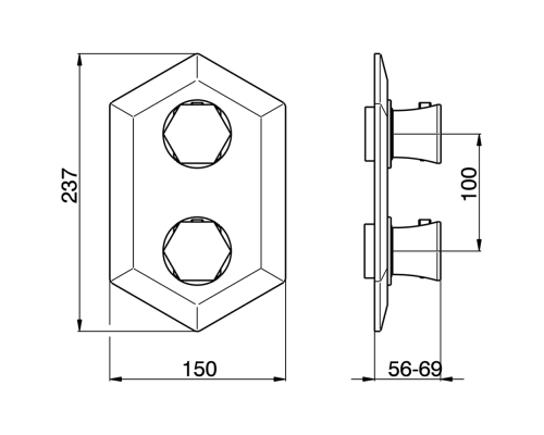 CISAL Cherie Встраиваемый термостатический смеситель для душа, переключатель на 3 выхода, цвет: золото. ZA01920004,  CE01920024