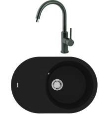 Комплект Мойка кухонная Lemark Lacha 760 9910055 антрацит + Смеситель Comfort LM3073PAN антрацит