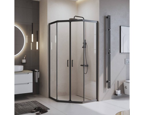 Душевой уголок BelBagno Uno 195 P 2 90 C Nero профиль черный, стекло прозрачное Душевой уголок BelBagno Uno 195 P 2 90 C Nero профиль черный, стекло прозрачное