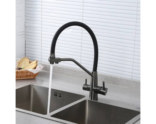 Смеситель для кухни с гибким изливом и подключением фильтра Maretti Eleganza EN31RGF14