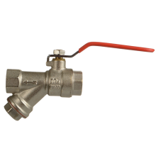 Шаровой кран TeRma RED 31018 1/2", вн-вн, с фильтром, ручка рычаг