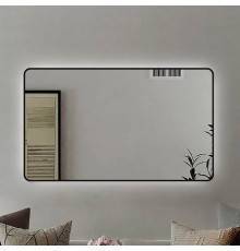 Зеркало Art Max Siena S 120х80 черное, с LED-подсветкой, 6000К