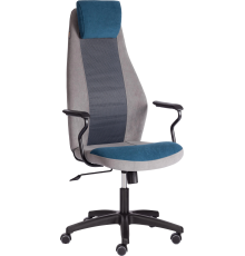 Компьютерное кресло TetChair Aviator флок синий 32, флок серый 29, ткань серая W2-1