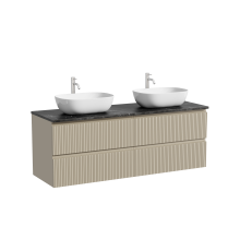 Тумба с раковиной Sancos Snob T 140, beige soft, столешница черный мрамор TT140A1X, раковина CN6009
