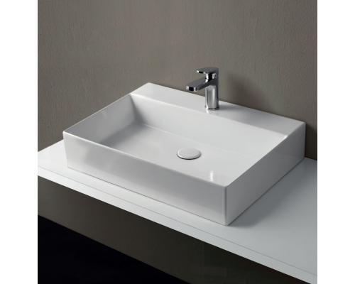 Azzurra Elegance Squared Раковина подвесная/накладная, 60x45xH12,5 см, 1 отв., цвет: Bianco lucido. ELLP060450QMBI/(EQA60M bi)*1 Azzurra Elegance Squared Раковина подвесная/накладная, 60x45xH12,5 см, 1 отв., цвет: Bianco lucido. ELLP060450QMBI/(EQA60M bi)*1