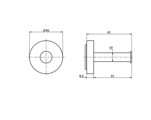 Fima Carlo Frattini Spillo Steel Крючок, подвесной, цвет: нержавеюшая сталь. F6094/1INOX