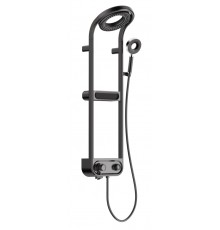 AQM 8004B Душ. сист. с терм. для душ. каб. + аэр., Ø210/110 мм, 1/3 режима, высота 1140 мм, Черный AQM8004B