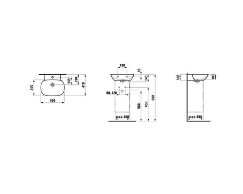 Laufen INO Раковина 45х41х12 см, 1 отв., цвет: белый. 8.1530.1.000.104.1 Laufen INO Раковина 45х41х12 см, 1 отв., цвет: белый. 8.1530.1.000.104.1