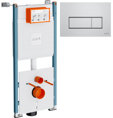 Система инсталляции для унитазов VitrA V-Fix Core 732-5800-01PV с кнопкой Root Square 740-2380 хром