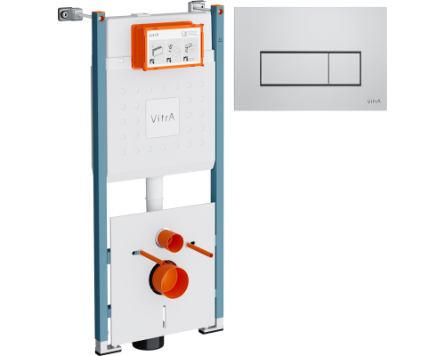 Система инсталляции для унитазов VitrA V-Fix Core 732-5800-01PV с кнопкой Root Square 740-2380 хром Система инсталляции для унитазов VitrA V-Fix Core 732-5800-01PV с кнопкой Root Square 740-2380 хром