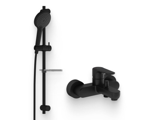 Душевой комплект Смеситель VitrA Root Round A4272536EXP черный + Гарнитур Bliss A4574336EXP черный матовый