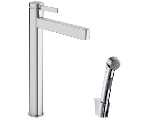 HG 76 220 000 Finoris Смеситель для свободностоящей раковины 264 мм, с гигиеническим душем, 5 л/мин