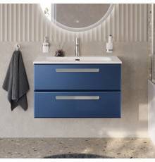 Тумба с раковиной Cezares Eco Cer-N 80, sapfiro, раковина Eco 80, ручки серые