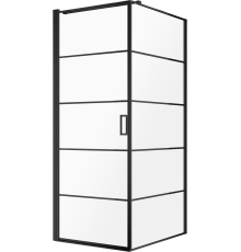 Душевой уголок AQUAme AQM5215-LH-8 80х80, профиль черный матовый