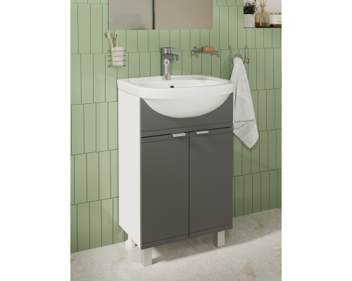 Тумба с раковиной DIWO Дмитров 60 напольная, графит