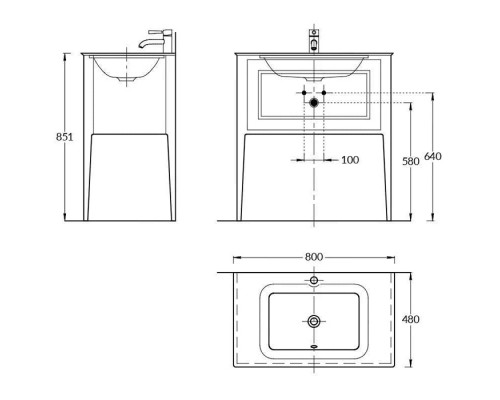 Kerama Marazzi Plaza Classic Тумба напольная 80см, 1 ящик, цвет: капучино матовый. PL.CN.80.1\CAP.M