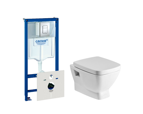 Комплект Унитаз подвесной Santek Нео 1WH302423 с микролифтом + Инсталляция Grohe Rapid SL 38775001 4 в 1 с кнопкой смыва