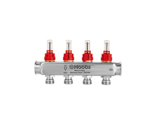 Коллектор Hoobs, нерж. сталь, с расходомерами и кронштейнами, 1 х3/4 -7 вых.. HB-INCRO-804507 Коллектор Hoobs, нерж. сталь, с расходомерами и кронштейнами, 1 х3/4 -7 вых.. HB-INCRO-804507