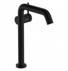 Hansgrohe Tecturis S Смеситель для раковины, высокий, 1 отв., с донным клапаном Push-Open, цвет: черный матовый