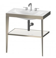 Duravit XViu Консоль напольная, 80x48x85см с полкой, с раковиной без перелива, 3 отв., цвет: champagne matt/white high gloss lacquer. XV4715TB185