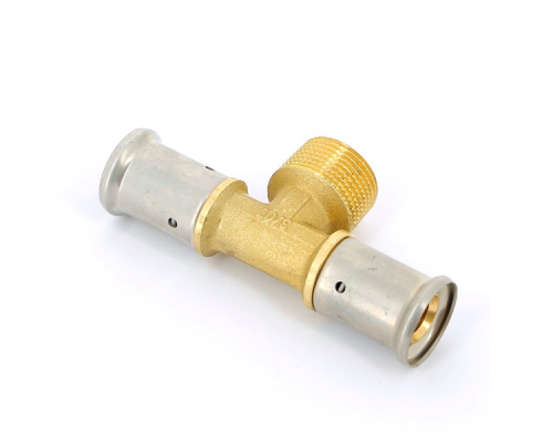 Тройник НР, латунь пресс, 20x3/4 x20, HENCO 14P-200520