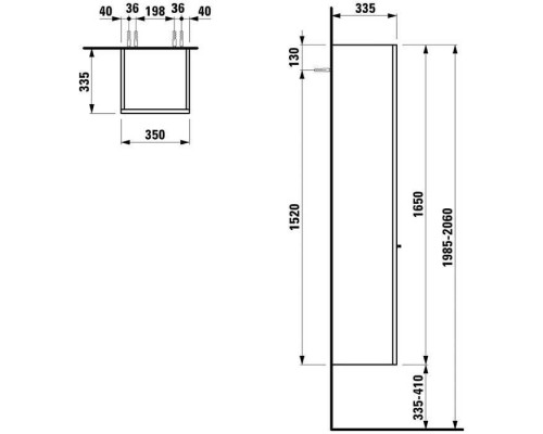 Laufen Case Шкаф подвесной 35х33х165см, с 1 дверцей, петли справа, 4 стеклянные полки, цвет: белый матовый. 4.0202.2.075.463.R Laufen Case Шкаф подвесной 35х33х165см, с 1 дверцей, петли справа, 4 стеклянные полки, цвет: белый матовый. 4.0202.2.075.463.R