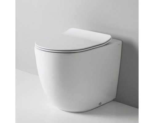 Artceram File 2.0 Унитаз напольный 37х52см, безободковый, слив универсальный, турбо смыв the.reel, saniglaze, цвет: белый матовый. FLV007 05 00