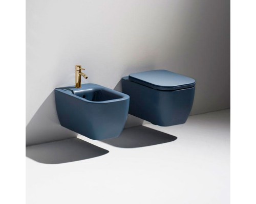 Simas Henges Унитаз подвесной 38х55см., безободковый, цвет: navy matt. F85,  HE18 navy matt