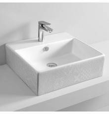 Artceram Quadro Раковина 50х48 см, 1 отв., с переливом, цвет: белый глянцевый, декор: Cementina. QUL002 01 86 акция