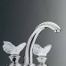 THG Papillon Смеситель для раковины, 3 отв., цвет: хром/прозрачный хрусталь. A2J-A02-151