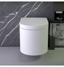 KNIEF Pearl Унитаз подвесной безободковый 56х39см в комплекте с сиденьем микролифт, цвет: белый матовый. 0600-054-01R bi matt