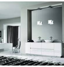 VITAGE milldue edition FOUR SEASONS Комплект мебели с тумбой под раковину, раковиной LIONE, зеркалом QUEBEC, 216 см, подвесной, цвет: глянцевый белый / Calacatta vagli. 3511.141,  3517.141.SX,  3517.141.DX,  3496.141.SX,  3496.141.DX,  4354.216.C22.2,  30