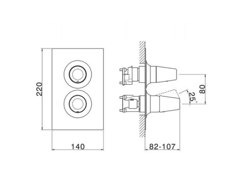 Cisal Vita Смеситель встраиваемый для душа на 3 выхода, цвет: хром. VI0BM03021