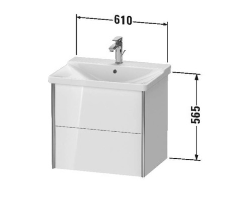Duravit XViu Тумба подвесная 61x46.9x56.5см, с раковиной, 2 ящика, цвет: белый глянцевый/champagne matt. 2332650000,  XV41150B122