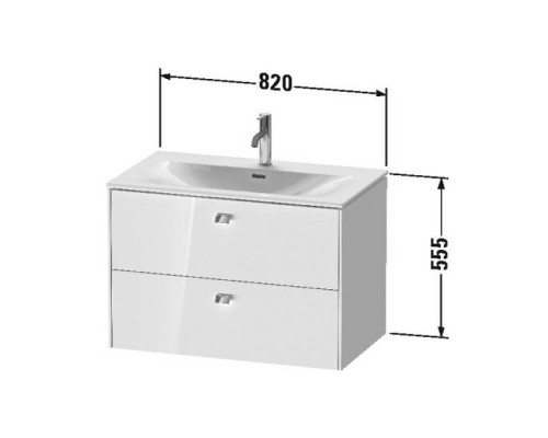 Duravit Brioso База подвесная 82x47.9x55.5см с раковиной, 2 ящика, цвет: глянцевый белый. BR431202222,  2344830000