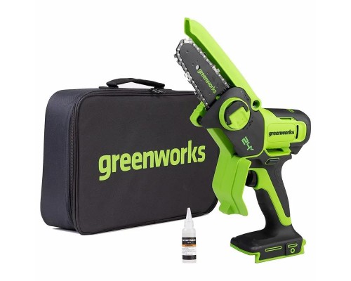 Пила цепная аккумуляторная Greenworks G24MCS10k4 (мини) (АКБ 4Ач и ЗУ)